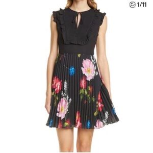 Ted Baker Black Floral “Berry Sundae” dress, size 10/12 (4)